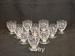 10 anciens verres à vin porto en cristal gravé ciselé art déco