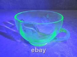 11 X Antique Art Déco Design Verre à Punch Tasse Vintage Vert Clair