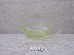 11 X Antique Art Déco Design Verre à Punch Tasse Vintage Vert Clair