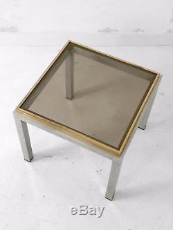 1970 Willy Rizzo Table Basse Moderniste Bauhaus Shabby-chic Constructiviste