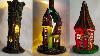 3 Ideas Bottle Art And Glass Jar Decoration Fairy House Lamps Using Cardboard And Paper