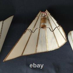 3 Lampes Appliques Style Art Deco En Pate De Verre Dlg Tifanny