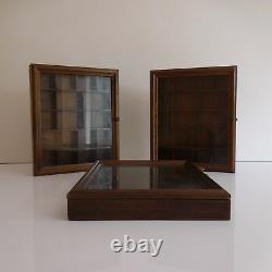 3 vitrines rustiques pour objets de collection fait main vintage XXe PN France
