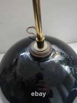 ART DECO Pied de Lampe boule opaline noire Dlg Adnet