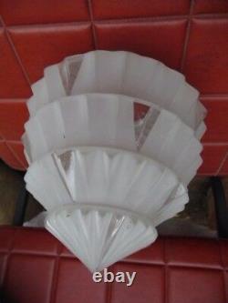 Abat-jour En Verre Poli Art Deco / Luminaire Lampe