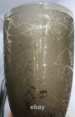 Ancien Vase verre moulé décor dégagé acide DAUM NANCY Art -Déco 1930