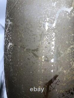 Ancien Vase verre moulé décor dégagé acide DAUM NANCY Art -Déco 1930