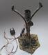 Ancien Pied De Lampe En Bronze, Laiton Art Déco1900 Pour Pâte De Verre Déco Roses