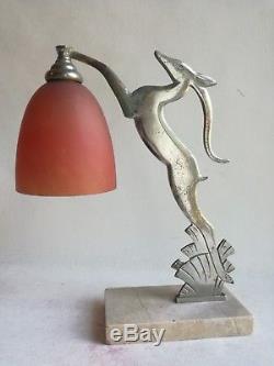 Ancienne Et Authentique Lampe Art Déco Avec Tulipe Pte De Verre Vers 1920 1930