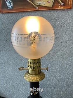 Ancienne lampe Verre Tête Femme 55 cm. Art Déco Fonctionne