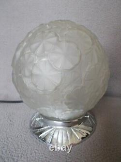 Ancienne lampe art deco des années 1930 globe boule fleur en verre vintage lamp