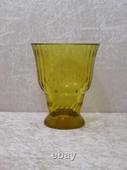 Antique Art Déco Design Vase en Verre Vintage Um 1930 Handmade Bohême 18 CM