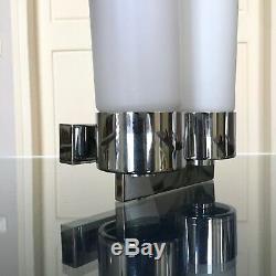 Applique de style Art Déco moderniste Luminaire Lampe verre Chrome Décoration