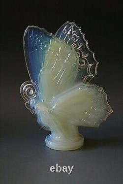 Art Deco Sabino Papillon Verre Opalescent Mascotte / Figurine Voiture