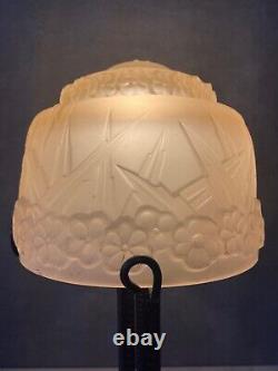 Art deco Grande lampe Muller frère / lamp Muller Sabino Daum Wrought iron