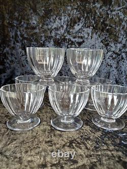 BACCARAT (RARE) 8 VERRES à VIN BLANC en CRISTAL, ART-DECO, TRES BON ETAT