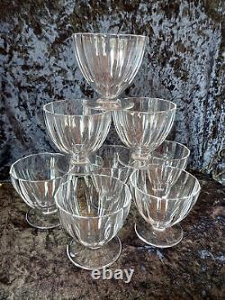 BACCARAT (RARE) 8 VERRES à VIN ROUGE en CRISTAL, ART-DECO, TRES BON ETAT