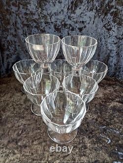 BACCARAT (RARE) 8 VERRES à VIN ROUGE en CRISTAL, ART-DECO, TRES BON ETAT