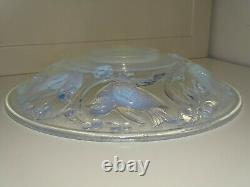 BELLE COUPE VERRE OPALESCENT signée EZAN déco OISEAUX en EPAISSEUR ART DECO D