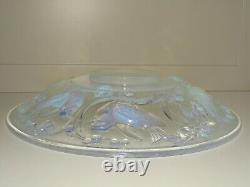 BELLE COUPE VERRE OPALESCENT signée EZAN déco OISEAUX en EPAISSEUR ART DECO D