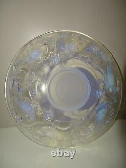 BELLE COUPE VERRE OPALESCENT signée EZAN déco OISEAUX en EPAISSEUR ART DECO D