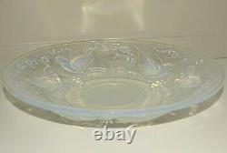 BELLE COUPE VERRE OPALESCENT signée EZAN déco OISEAUX en EPAISSEUR ART DECO D