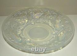 BELLE COUPE VERRE OPALESCENT signée EZAN déco OISEAUX en EPAISSEUR ART DECO D