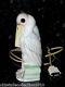 Belle Lampe Veilleuse En Porcelaine Art Deco Oiseau Heron Yeux Verre Collection