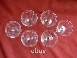 Baccarat, Cap Ferrat, Serie De 6 Verres A Aperitif En Cristal Taille, Art Deco