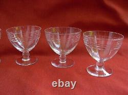 Baccarat, Cap Ferrat, Serie De 6 Verres A Aperitif En Cristal Taille, Art Deco