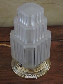 Belle LAMPE BUILDING MODERNISTE ART DECO SKYSCRAPER GRATTE-CIEL 1930