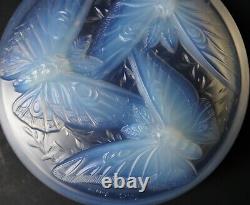 Boite verre OPALESCENT VERLYS ART DECO DECOR PAPILLON DE NUIT Era Sabino Lalique