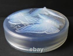 Boite verre OPALESCENT VERLYS ART DECO DECOR PAPILLON DE NUIT Era Sabino Lalique