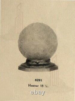 Charles Ranc Lampe Art Déco En Bronze Nickelé Et Globe Verre Pressé 1930