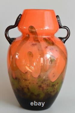Charles Schneider Grand vase Art Deco Verre multicouche ca 1920
