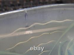Coupe art déco verre opalescent, signée Ezan(Ezanville), D 24cm, H 6,5cm