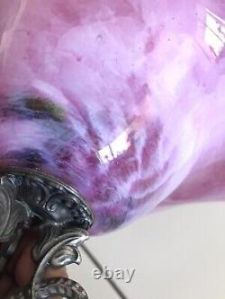 Coupe de fruit verre sur pied métallique signée style art déco