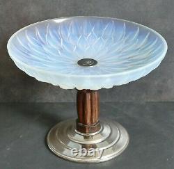Coupe verre opalescent ébène de macassar signé Etling France Art Deco 1925/30