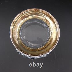 Coupe verre transparent métal argenté doré vide-poche design art déco made ITALY