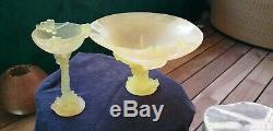 Coupelle mimosas art déco daum france en pate de verre