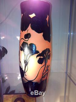 DARGENTAL Paul Nicolas Imposant Vase Pâte de Verre Gravé Art Déco gallé Ht30cm