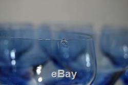 DAUM NANCY ART DECO 1940 18 verres eau(6) vin rouge(6) & blanc(6) verre bleuté