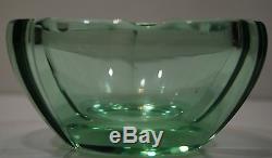 DAUM NANCY ART DECO 1940 CENDRIER verre massif taillé diam14,2 h7cm