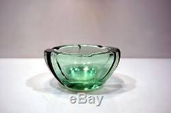 DAUM NANCY ART DECO 1940 CENDRIER verre massif taillé diam14,2 h7cm