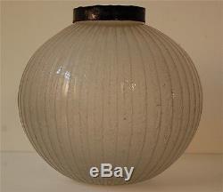 DAUM NANCY FRANCE Pied de Lampe Boule Blanc Art Deco Pate de Verre Acide Vase