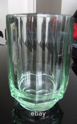 DAUM NANCY vase cristal vert art déco modernisme 1930/32 no pâte de verre Gallé