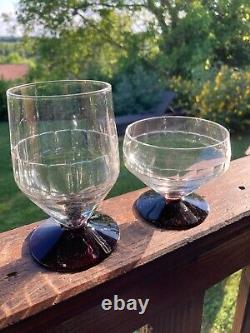 Ensemble de verres Art Déco 4 x coupes à champagne, 5 x verres à vin et carafe