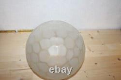 Globe à facettes en verre dépoli pour lampe Genet et Michon art déco années 30