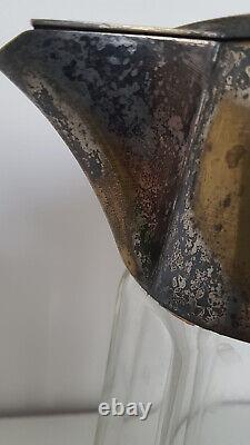 Grand Pichet avec Rafraîchisseur Art Déco Bronze, Laiton, Verre ANCIEN