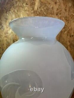 Grand vase boule, verre opalescent art déco, poisson, era Sabino, Lalique